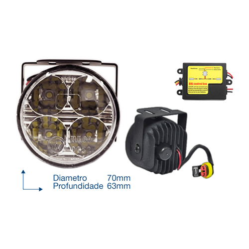 Luzes Diurnas, 4 LEDs, 12V, 6000k